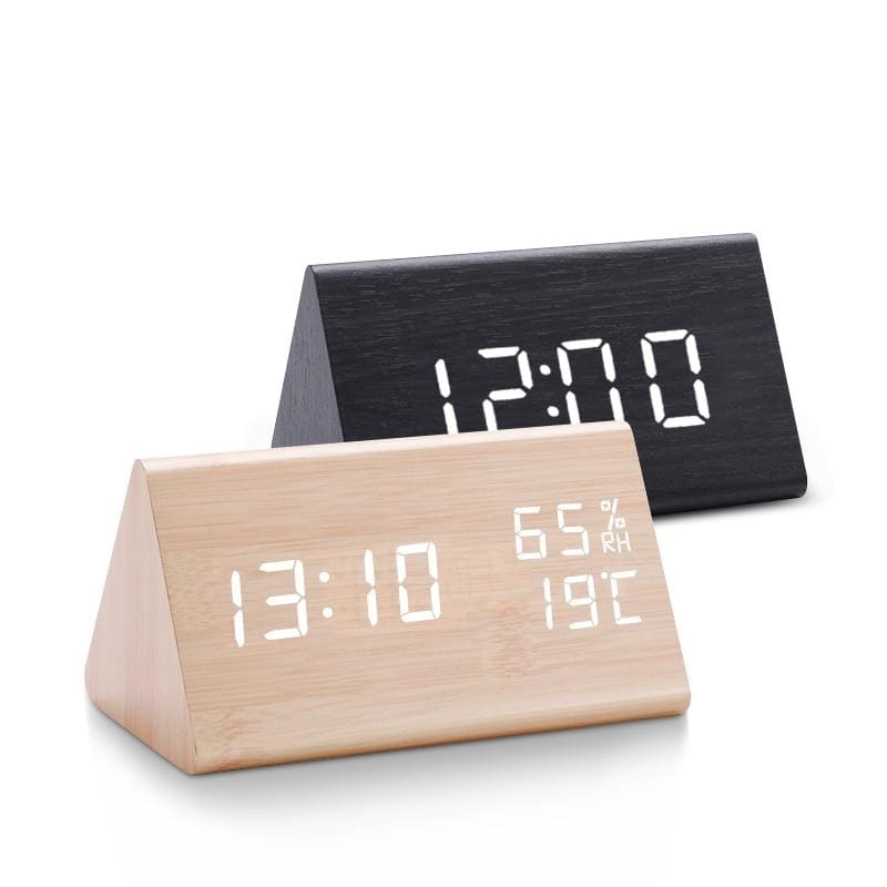 Digital Wooden Bamboo Alarm Clock
