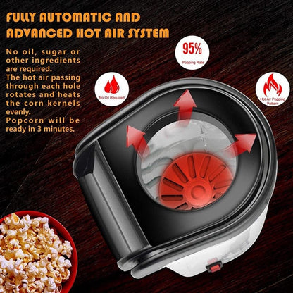 Oil-Free Electric Hot Air Popcorn Machine
